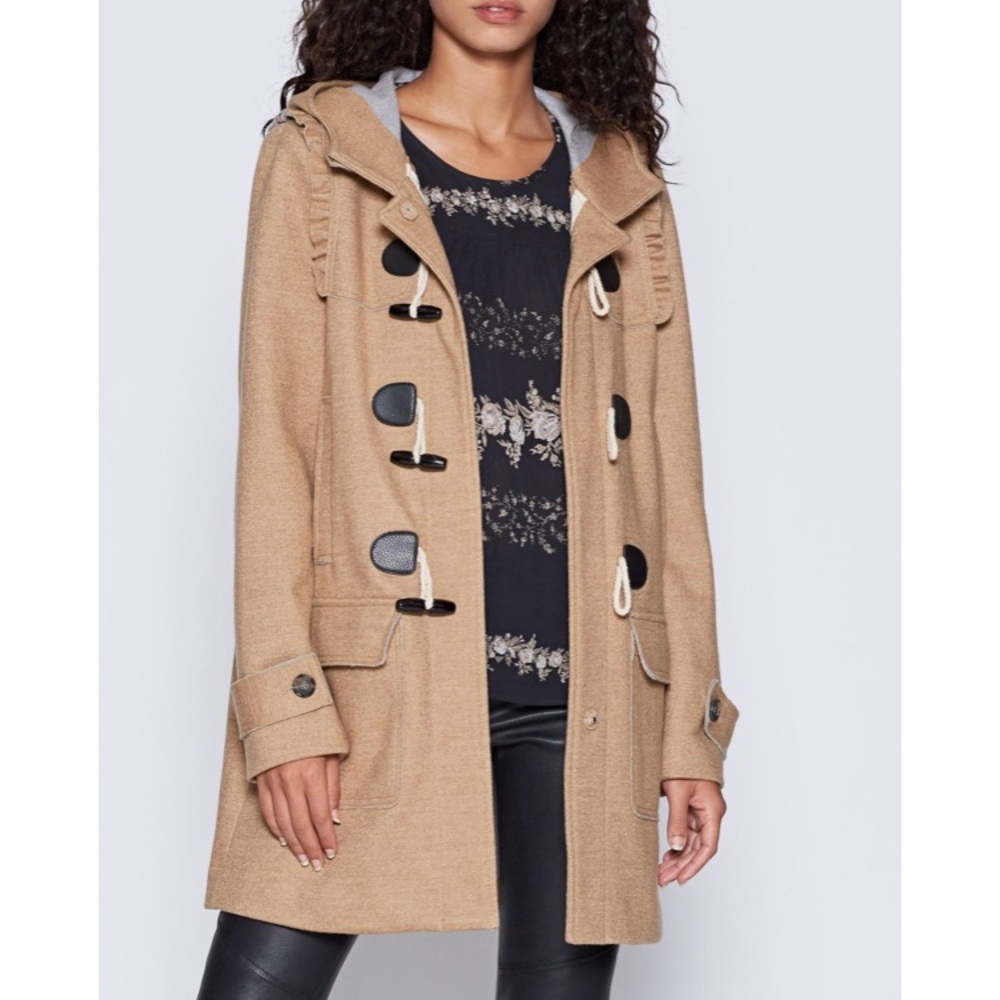 NWT Joie Karinka heathercamel coat Size XS